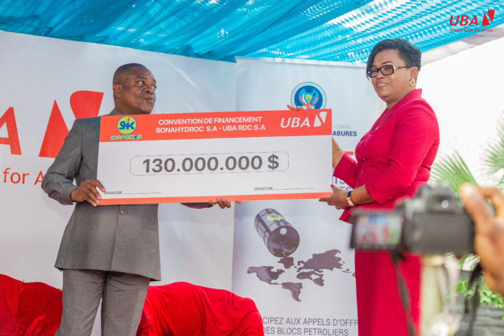 UBA RDC renouvelle sa confiance au Gouvernement Congolais à travers une subvention de 130 Millions de dollars américain accordée à la Société Nationale des Hydrocarbures (SONAHYDROC S.A)